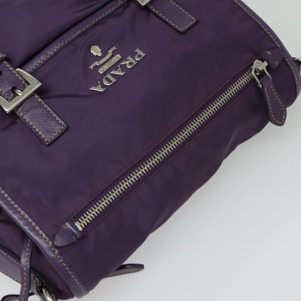 Authentic PRADA Shoulder Bag Nylon Purple Silver - Picture 13 of 16